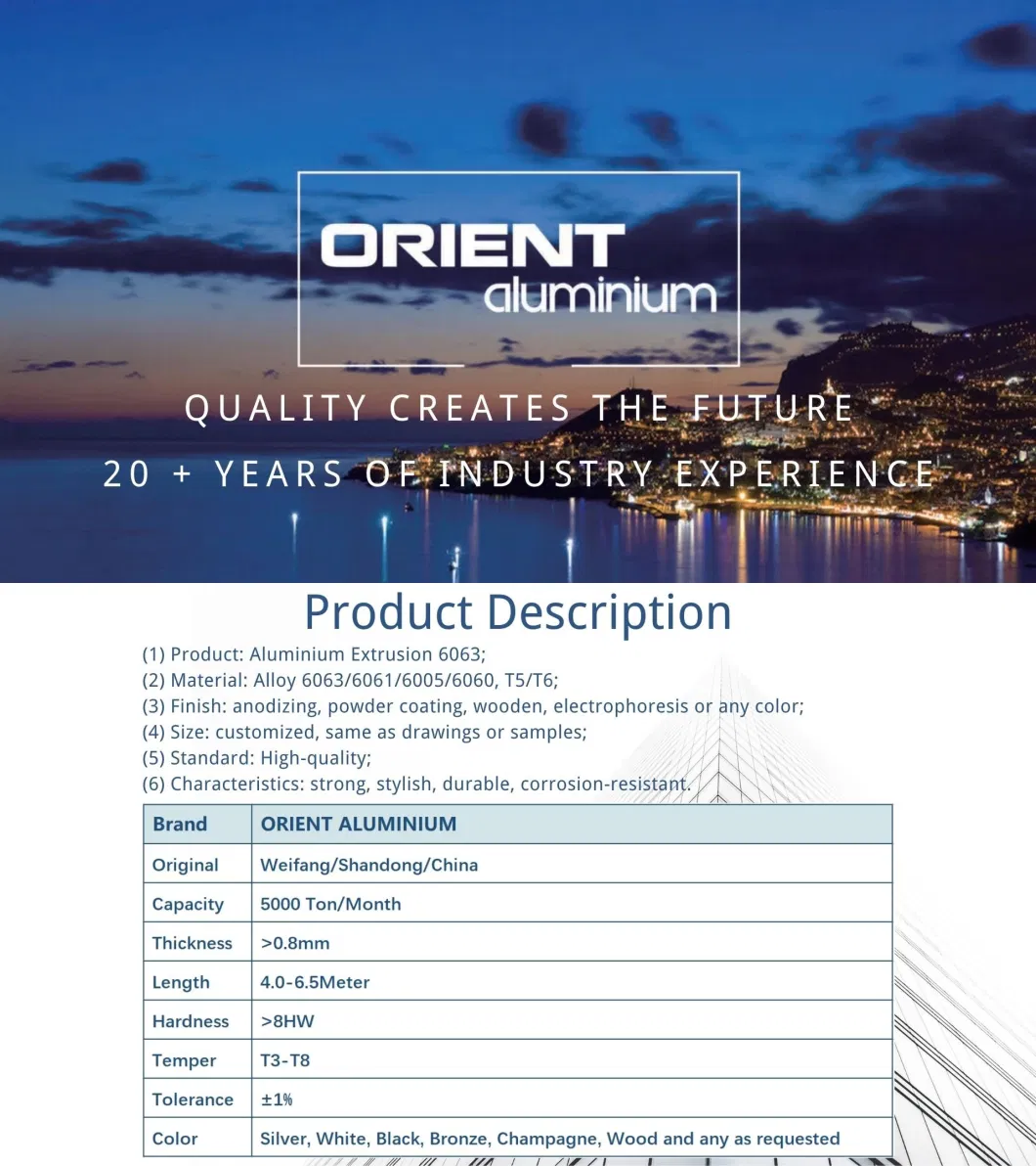 Orient Custom China Aluminum Alloy Extrusion Profile Suppliers for Industry CNC
